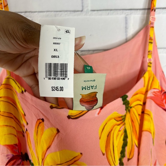 Farm Banana Taste Sleeveless tiered midi dress size XL - Picture 4 of 8